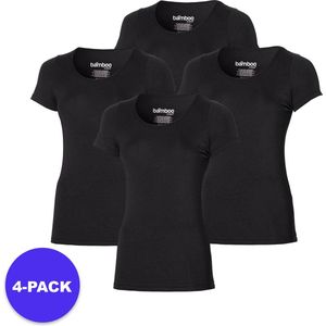 Apollo (Sports) - Bamboe T-Shirt Dames - Zwart - 4-Pack - Voordeelpakket