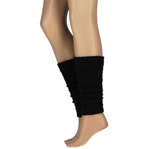 Apollo - Beenwarmers Dames Ribbed - Black - One Size - Beenwarmers