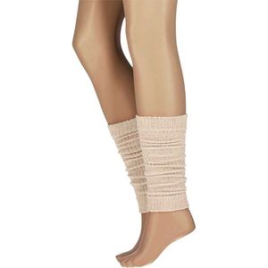 Apollo - Beenwarmers Dames Ribbed - Beige - One Size - Beenwarmers