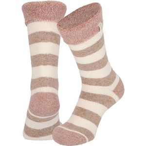 Apollo - Wollen Huissokken - Stripes - Bruin - Natural Wollen Sokken