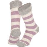 Apollo - Wollen Huissokken - Stripes - Bruin - Natural Wollen Sokken