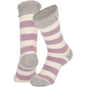 Apollo - Wollen Huissokken - Stripes - Bruin - Natural Wollen Sokken