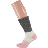 Apollo - Wollen Huissokken dames - Ribbed - Grijs - Maat 35/38 - Wintersokken dames