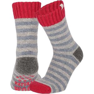 Apollo - Wollen Huissokken - Rood/Roze - Blauw/Oranje - Grijs/Rood - 45% Wol