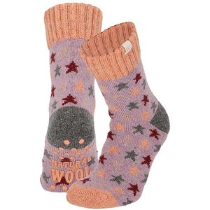 Apollo - Wollen Huissokken - Paars - Kinderen - Stars