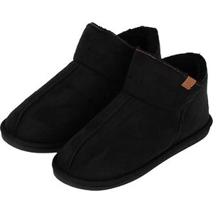 Apollo - Sloffen Heren - Suede - Zwart - Maat 41/42 - Pantoffels heren