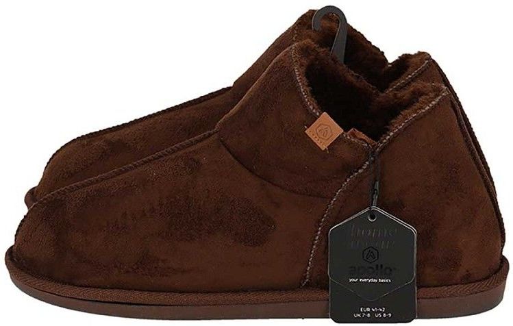 Apollo - Hoge Sloffen Heren - Suède - Bruin - 1 X Paar