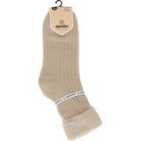 Apollo - Huissokken Dames - Ultra Soft - Sand - Fluffy Sokken - 1 Paar