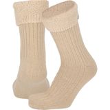 Apollo - Huissokken Dames - Ultra Soft - Sand - Fluffy Sokken - 1 Paar