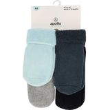 Apollo - Antislip Huissokken - Multi Grijs - Multi Navy - Multi Roze - 4 x Paar