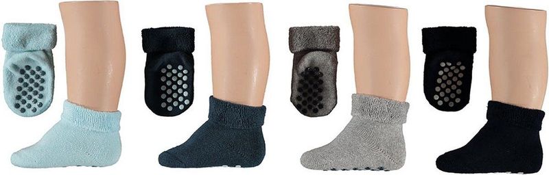 Apollo - Antislip Huissokken - Multi Grijs - Multi Navy - Multi Roze - 4 x Paar