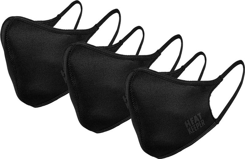 Heatkeeper - Mondmasker - Zwart - 3 Stuks - 90% Polyester / 10% Elastaan