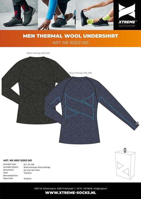 Xtreme - Thermo T-shirt - Zwart - Premium Merino Wol - 1-Stuk