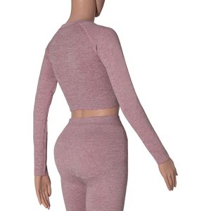 Xtreme - Sport crop top dames - Lange mouwen - Zwart - L - 1-Stuk - Sport top dames long sleeve