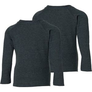 Heatkeeper Thermoshirt kinderen - Antraciet - 116 122 - 2-stuks - Thermokleding kinderen
