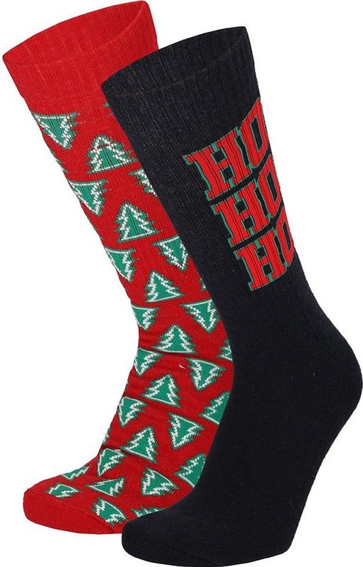 Apollo - Kerstsokken - Unisex - Fashion Kleuren - 2 Paar - Badstof Voetbed