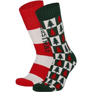 Apollo - Kerstsokken - Unisex - Fashion Kleuren - 2 Paar