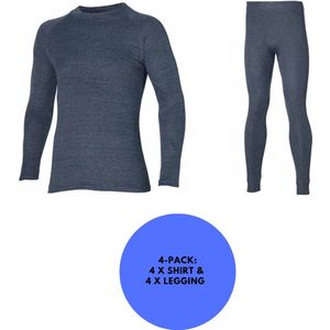Heatkeeper - Thermo-Set Herren - 4 x Hemd/Hose - Herren Anthrazit - 4er-Pack