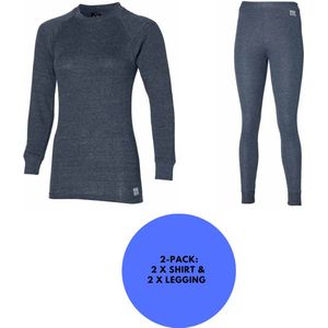Heatkeeper - Thermo broek/shirt dames - Set - Antraciet - 2 x broek/shirt - 2-Pack