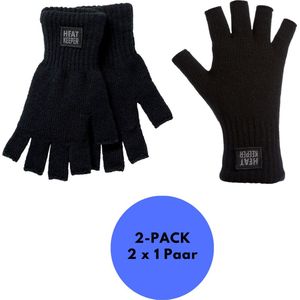 Vingerloze gebreide heren handschoenen in het zwart