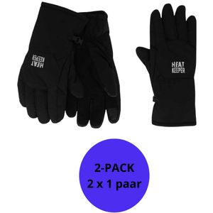 Heatkeeper - Dames Winter Handschoenen - Softshell - Zwart - 2-Paar