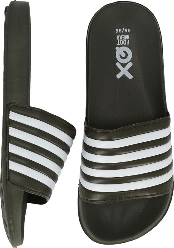 XQ-Footwear - Sportieve Slippers - Groen/Wit - Badslippers Kinderen