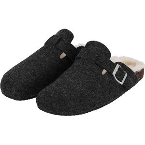 Apollo - Dames Instap Pantoffels - Vilt - Multi Grijs