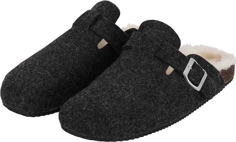 Apollo - Dames Instap Pantoffels - Vilt - Multi Grijs