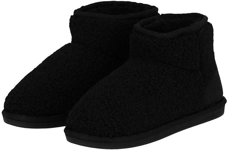 Apollo - Dames Pantoffels - Zwart - Fake Fur Voering