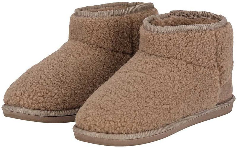 Apollo - Dames Pantoffels - Taupe - Fake Fur Voering - 100% Polyester
