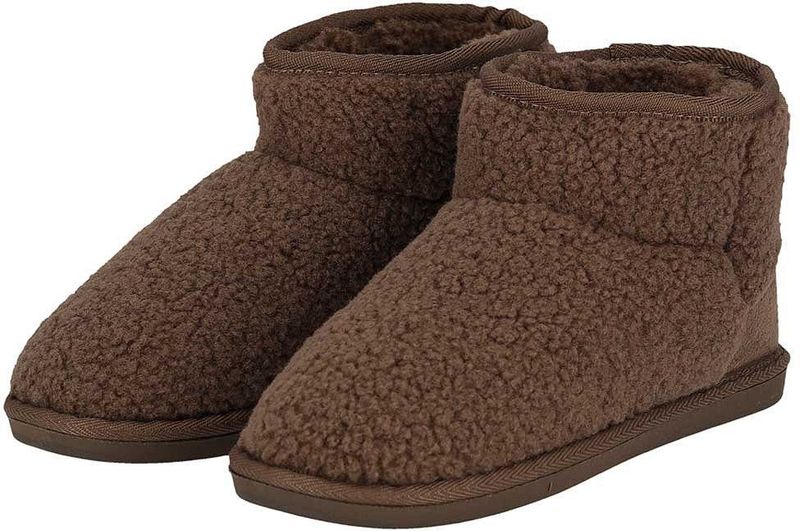 Apollo - Dames Pantoffels - Bruin - Fake Fur Voering - Sloffen Dames