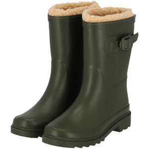 XQ - Regenlaarzen - Unisex - Groen - Fake Fur Voering