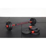 ForzaFit Halterset 15kg - Dumbbelset - Barbell Halterstang met Gewichten - Fitness Stang - Zwart