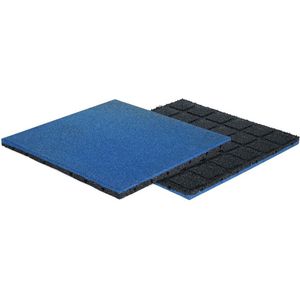 Rubber tegel met pen- en gat verbinding - 50 x 50 cm - 30 mm dik - Blauw