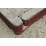 Rubber zandbak rand / opsluitband - 100 x 15 x 15 cm - Rood