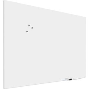 Design-Glasboard Premium - Weiß - 90 x 120 cm - Magnetische & beschreibbare Glastafel mit versteckter Montage