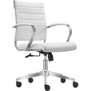 Bureaustoel | Wit | 64 x 64 x 91,5 - 101,5 cm