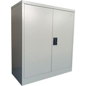 IVOL Archiefkast met slot - Kantoorkast 90 x 100 x 40 cm - Draaideurkast Grijs met 1 legbord