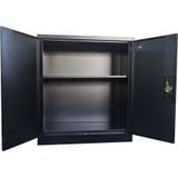 IVOL Archiefkast met Slot - Kantoorkast 90 X 100 X 40 cm - Draaideurkast Zwart met 1 Legbord