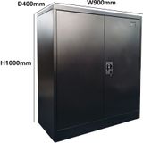 IVOL Archiefkast met Slot - Kantoorkast 90 X 100 X 40 cm - Draaideurkast Zwart met 1 Legbord