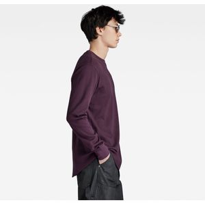 G-Star RAW - T-Shirt - Geribbelde Ronde Hals - Lange Mouwen - Zwart - Katoen