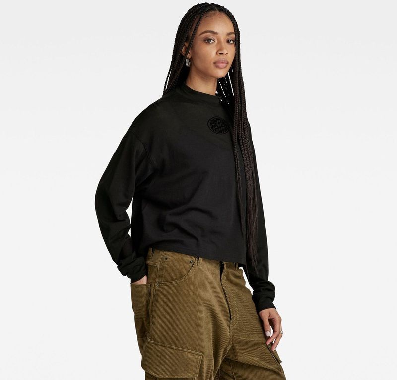 Longsleeve - Effen - Katoen - Opstaande Kraag - Lange Mouw