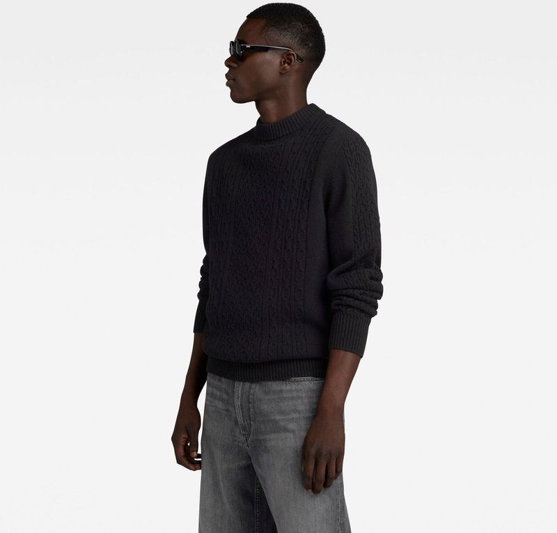 G-STAR RAW - Cable - Gebreide Trui - Zwart