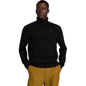 G-Star RAW - Structure - Gebreide Trui - Geometrische Structuur - Zwart - Wolmix