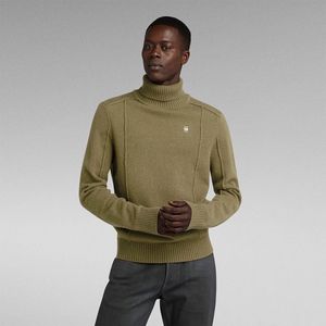 G-STAR RAW - Structure Turtle Knit Sweater - Groen - Knit