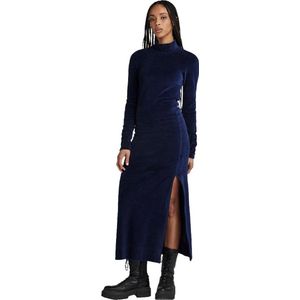 G-STAR RAW - Velvet Slit - Jurk - Blauw - Materiaal: Viscose