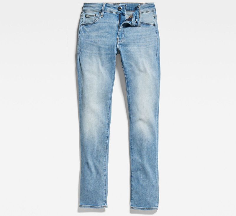 G-Star 3301 Skinny Jeans - Blauw - Katoen - Verstelbare Tailleband
