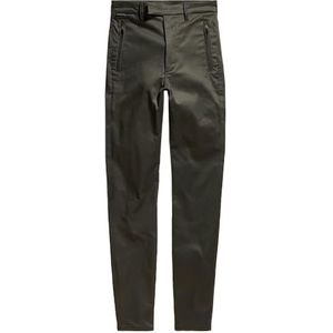 Chino Broek - Hoge Tailleband - Smalle Pijpen - Zwart - Katoen