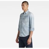 G-Star - D23616-D252-G342 - Slank Denim Overhemd - Blauw - Katoen - Lange Mouwen