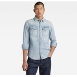 G-Star - D23616-D252-G342 - Slank Denim Overhemd - Blauw - Katoen - Lange Mouwen